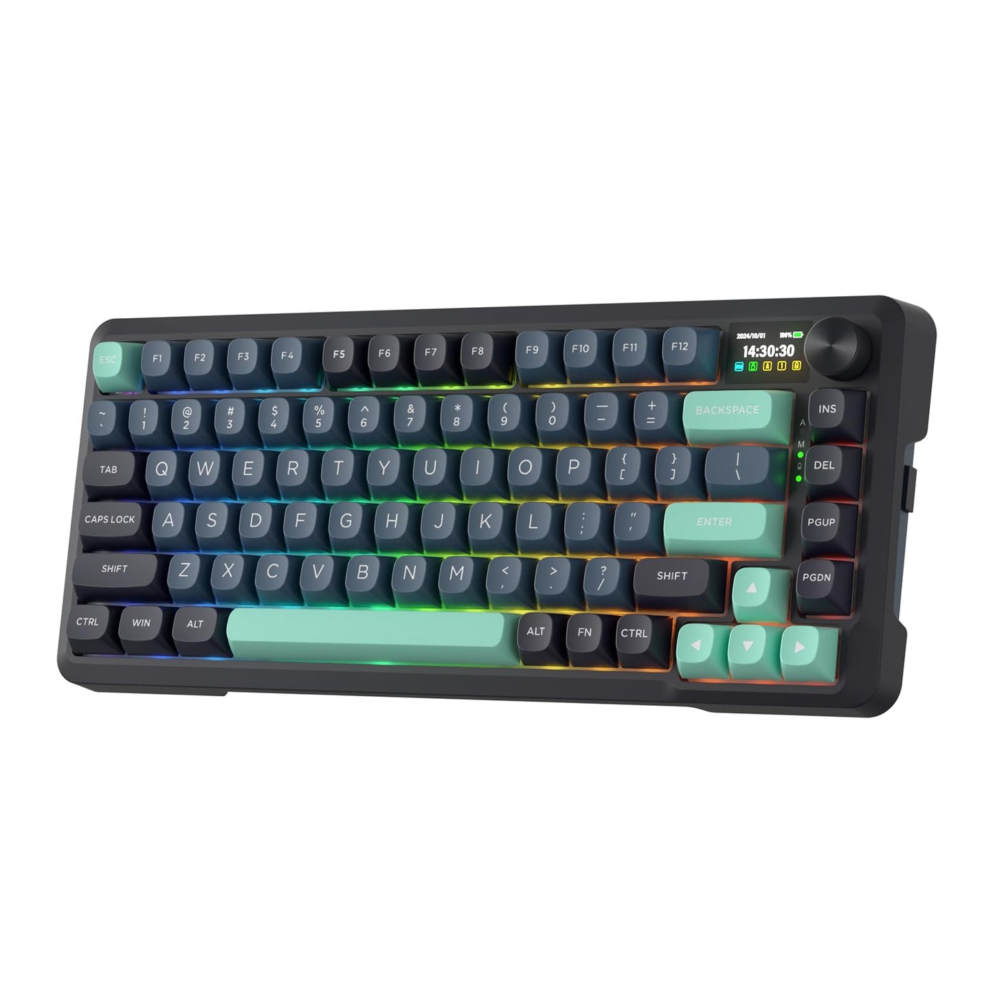Redragon K673 PRO 75% Wireless Gasket RGB Gaming Keyboard, 3-Modes 81 Keys Compact Mechanical Keyboard w/Hot-Swap Socket, Dedicated Knob Control & Sound Absorbing Pads, Linear Red Switch