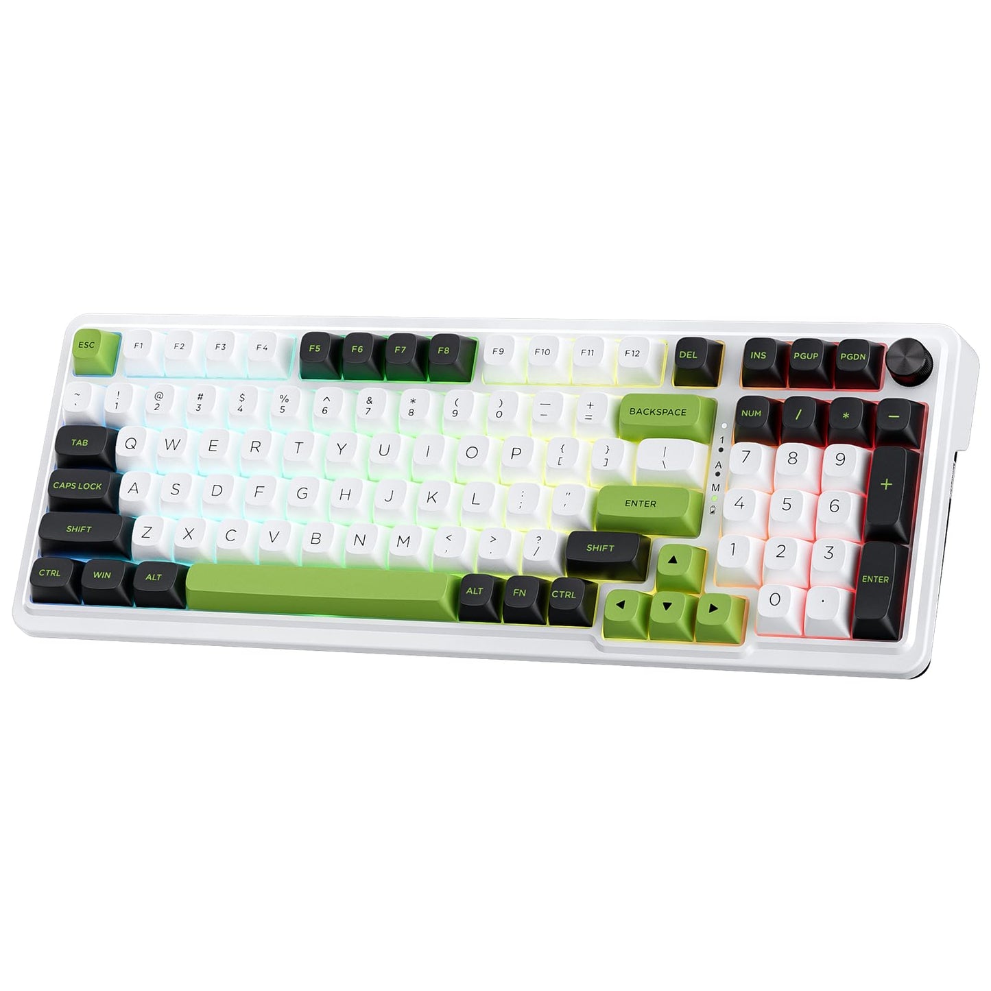 Redragon K686 PRO 98 Keys Wireless Gasket RGB Gaming Keyboard, 3-Mode Win/Mac Mechanical Keyboard w/5-Layer Noise Dampening, Dedicated Knob Control & Hot-Swap in Linear Red Switch, Blue Himmel Color