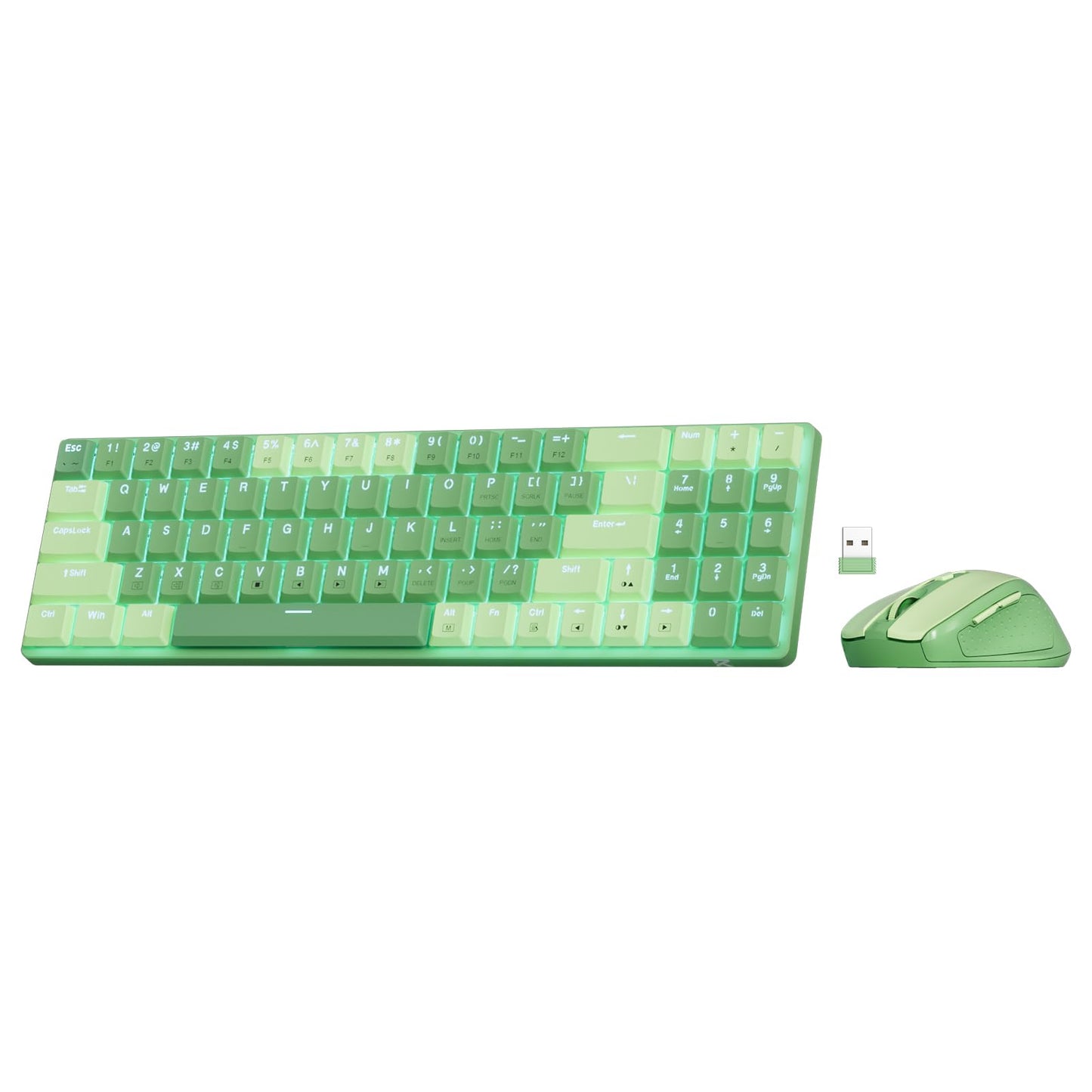 Redragon BS8772 Wireless Keyboard and Mouse Combo, 75% 78 Keys 2.4Ghz Wireless Low-Profile Mechanical Keyboard w/Rechargeable Battery, Single Blue Blacklight, 2400 DPI Ergonomic Mouse