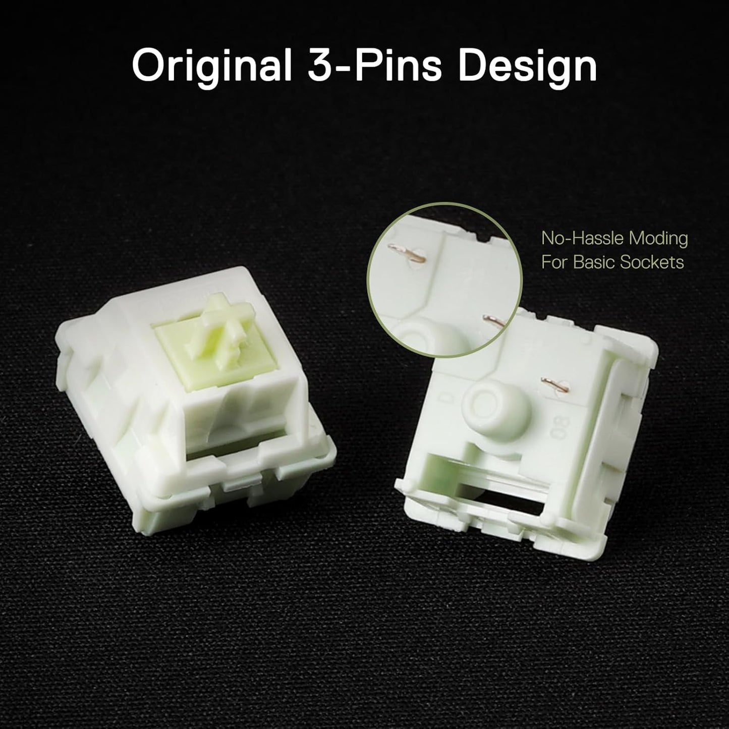 Redragon Maple A120 Soft Linear Mechanical Switches, 3-Pin Plate Mounted Quiet Linear Equivalent, Hot-Swappable DIY Keyboard Switch Mod, 50 Million Click (70 pcs Switches, Keycap + Switch Puller)