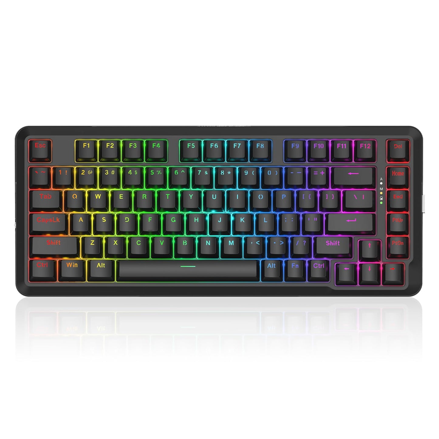 Redragon K681 Pro Wireless Mechanical Keyboard, Gasket Mounted RGB Gaming Keyboard with Volume Knob, MDA-Profile, Pre-Lubed Linear Switches, 81 Keys 75% Tri-Mode Hot Swappable for PC/Xbox/PS (Matcha)