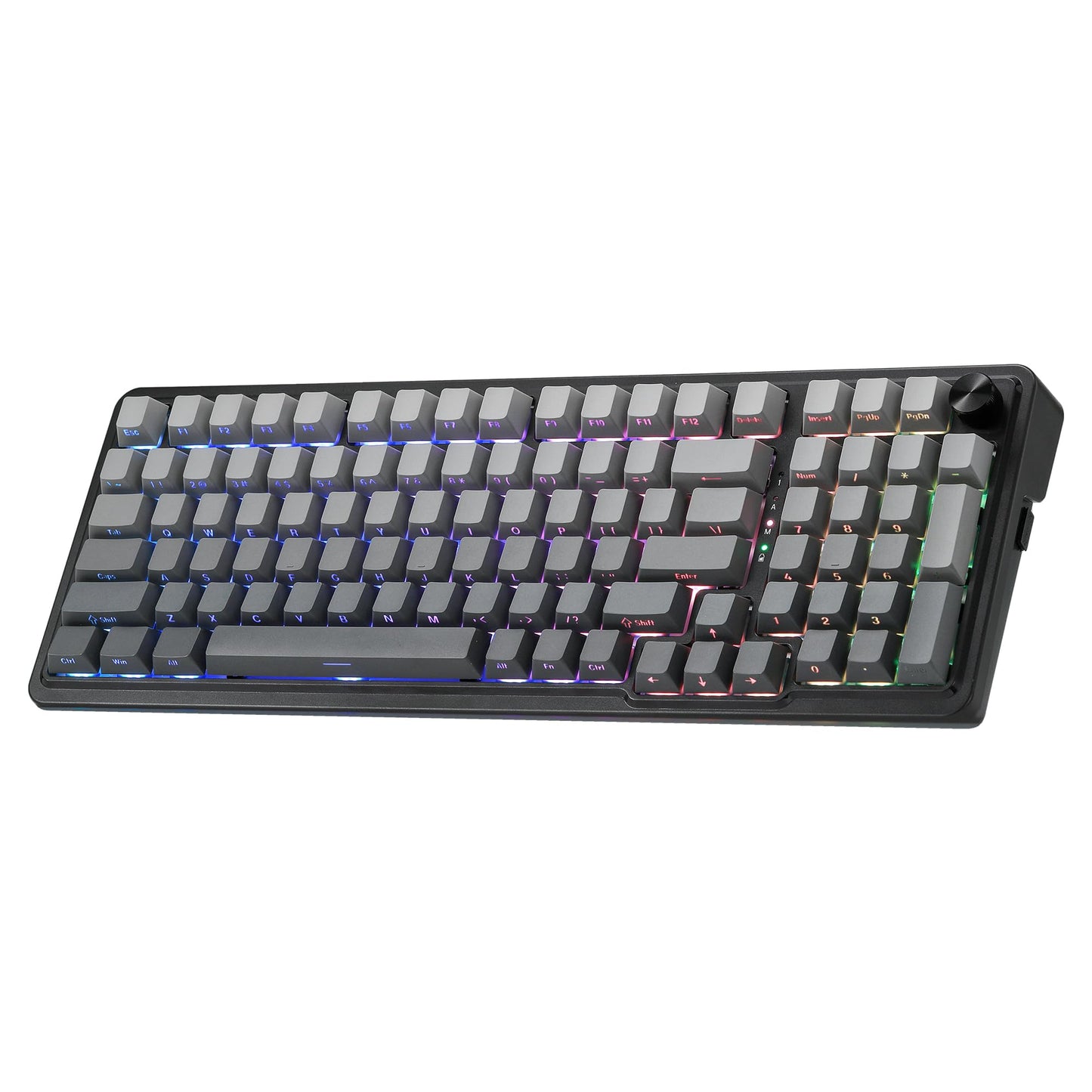 Redragon K686 PRO 98 Keys Wireless Gasket RGB Gaming Keyboard, 3-Mode Win/Mac Mechanical Keyboard w/5-Layer Noise Dampening, Dedicated Knob Control & Hot-Swap in Linear Red Switch, Blue Himmel Color
