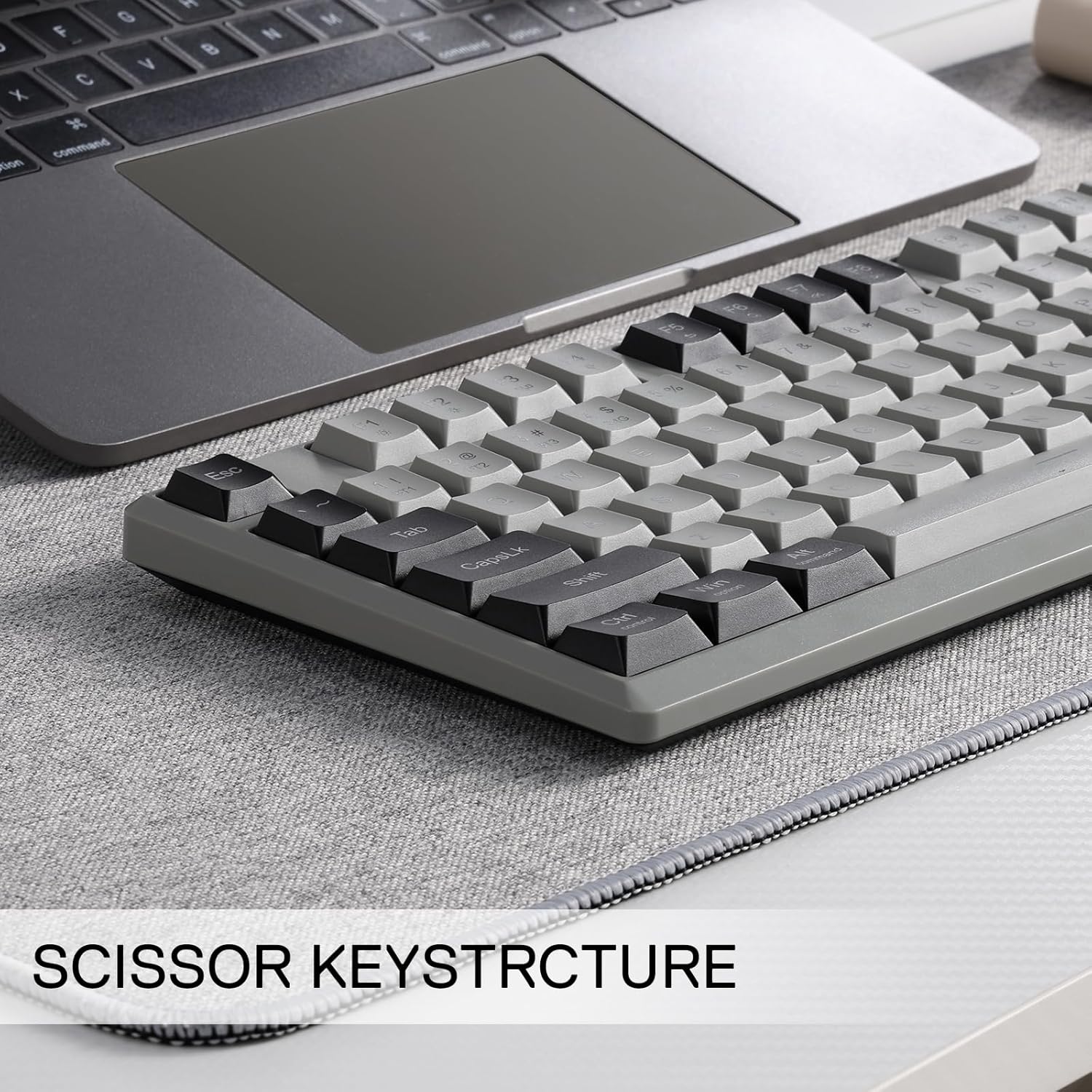 Redragon BK7114 Low-Profile Wireless Computer Keyboard, 98 Keys Slim Office PC Scissors Mechanism Keyboard w/ 2.4G BT Wireless Connection, Tactile Quiet Keystroke, Mixed Color Keycaps