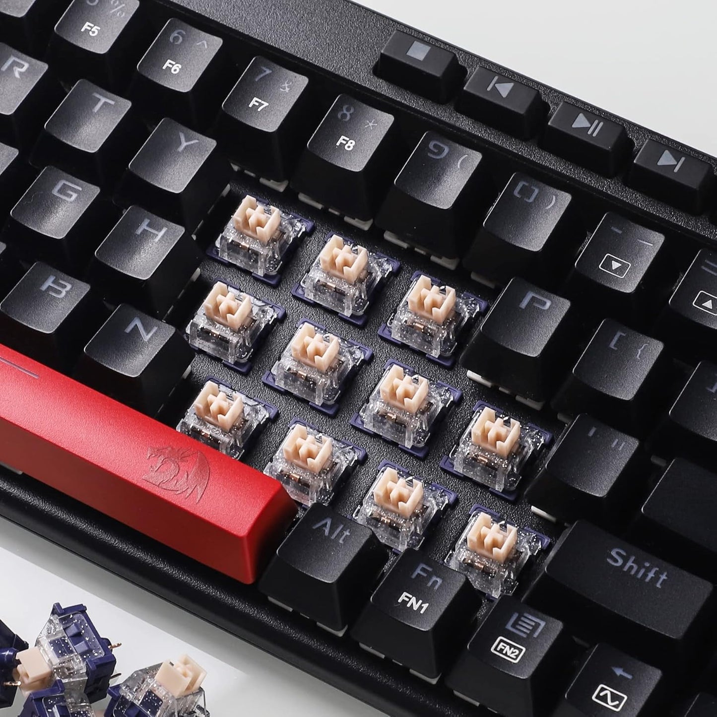 Redragon A113 HP1 Panda Mechanical Keyboard Switches, Lubed Tactile Switches for Keyboard DIY, 3pin 60gf RGB MX Compatible Switches with Puller(38 pcs)