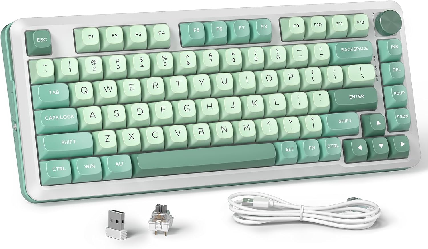 Redragon K681 Wireless Mechanical Keyboard, Gasket Mounted RGB Gaming Keyboard with Volume Knob, MDA-Profile, Pre-Lubed Linear Switches, 81 Keys 75％ Tri-Mode Hot Swappable for PC/Xbox/Ps4/5