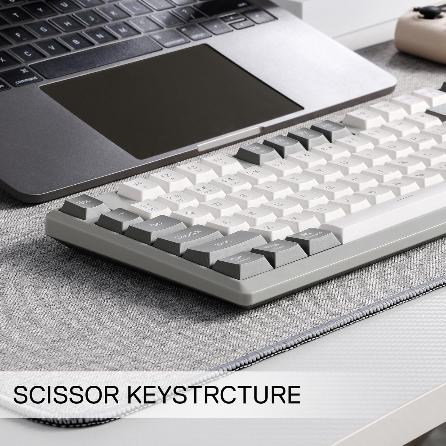 Redragon BK7114 Low-Profile Wireless Computer Keyboard, 98 Keys Slim Office PC Scissors Mechanism Keyboard w/ 2.4G BT Wireless Connection, Tactile Quiet Keystroke, Mixed Color Keycaps